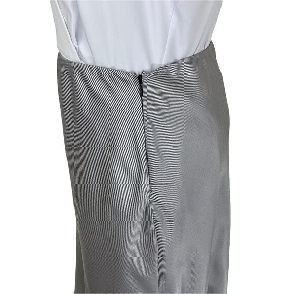 Pinstripe satin slip skirt, Must Have women's large black silver gray silky midi - Picture 3 of 7